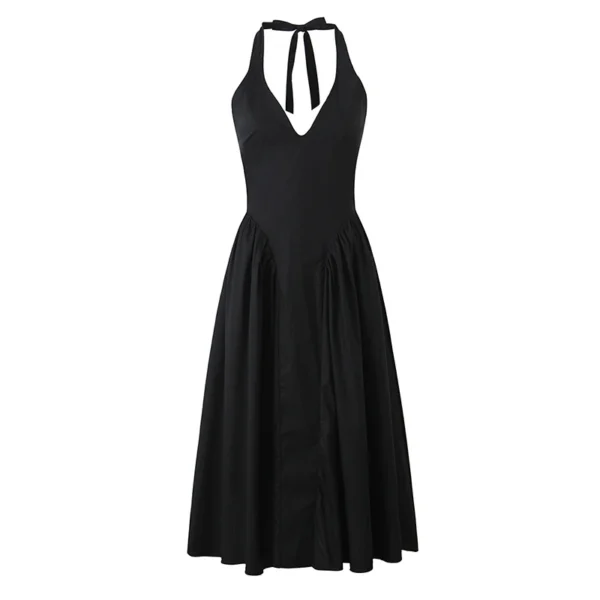 Yenkye Women’s Sexy Backless Cotton Halter Dress - Image 5