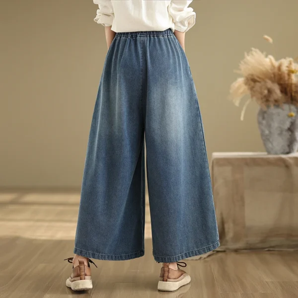 High-Waist Wide-Leg Cotton Jeans for Women | Kovlos - Image 4