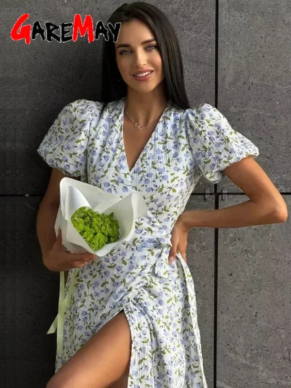 Women’s Summer Linen Cotton Midi Dress – Vintage Fit - Image 2