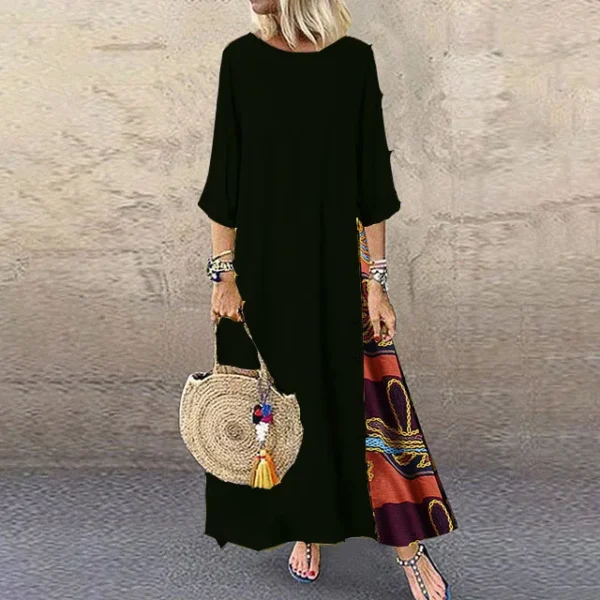 Cotton Linen Vintage Casual Maxi Dress for Women - Image 5
