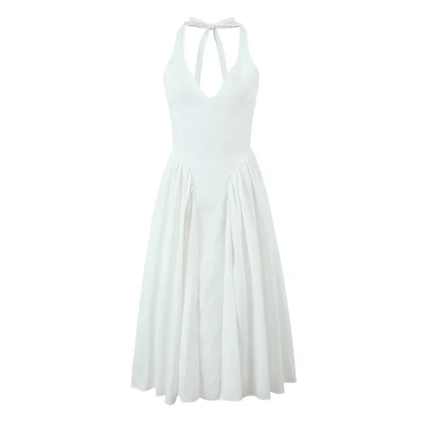 Yenkye Women’s Sexy Backless Cotton Halter Dress - Image 6