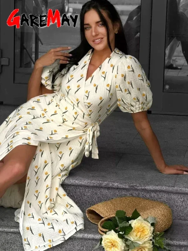 Women’s Summer Linen Cotton Midi Dress – Vintage Fit - Image 5