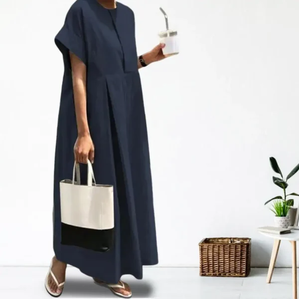 Cotton Linen Summer Long Dress for Women - Image 3
