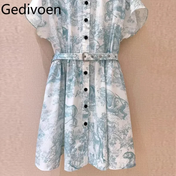 Gedivoen Women’s Summer Cotton Brocade Printed Dress - Image 3